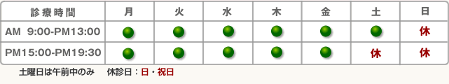 診療時間：西宮市　甲子園の和手歯科