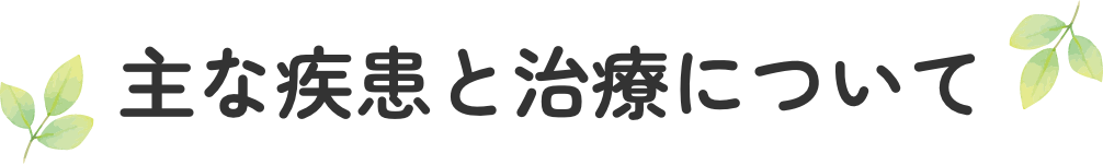 主な疾患と治療について