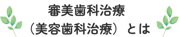 審美治療（美容歯科治療）とは