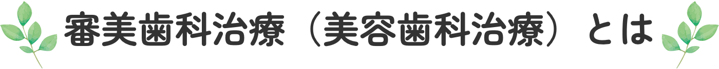 審美治療（美容歯科治療）とは